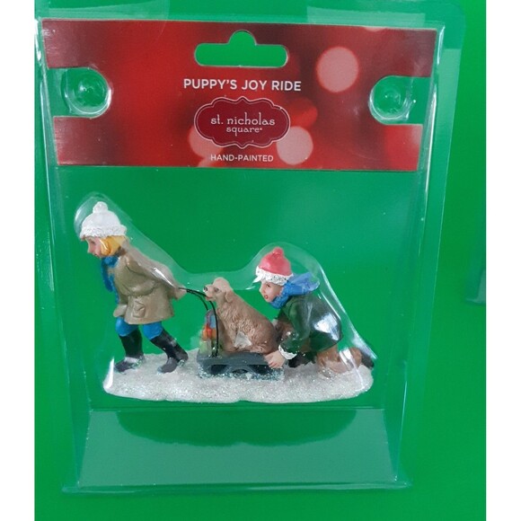 St. Nicholas Square Christmas Village Decoration- Puppy Joy Ride  & Mailbox Row - Picture 4 of 5